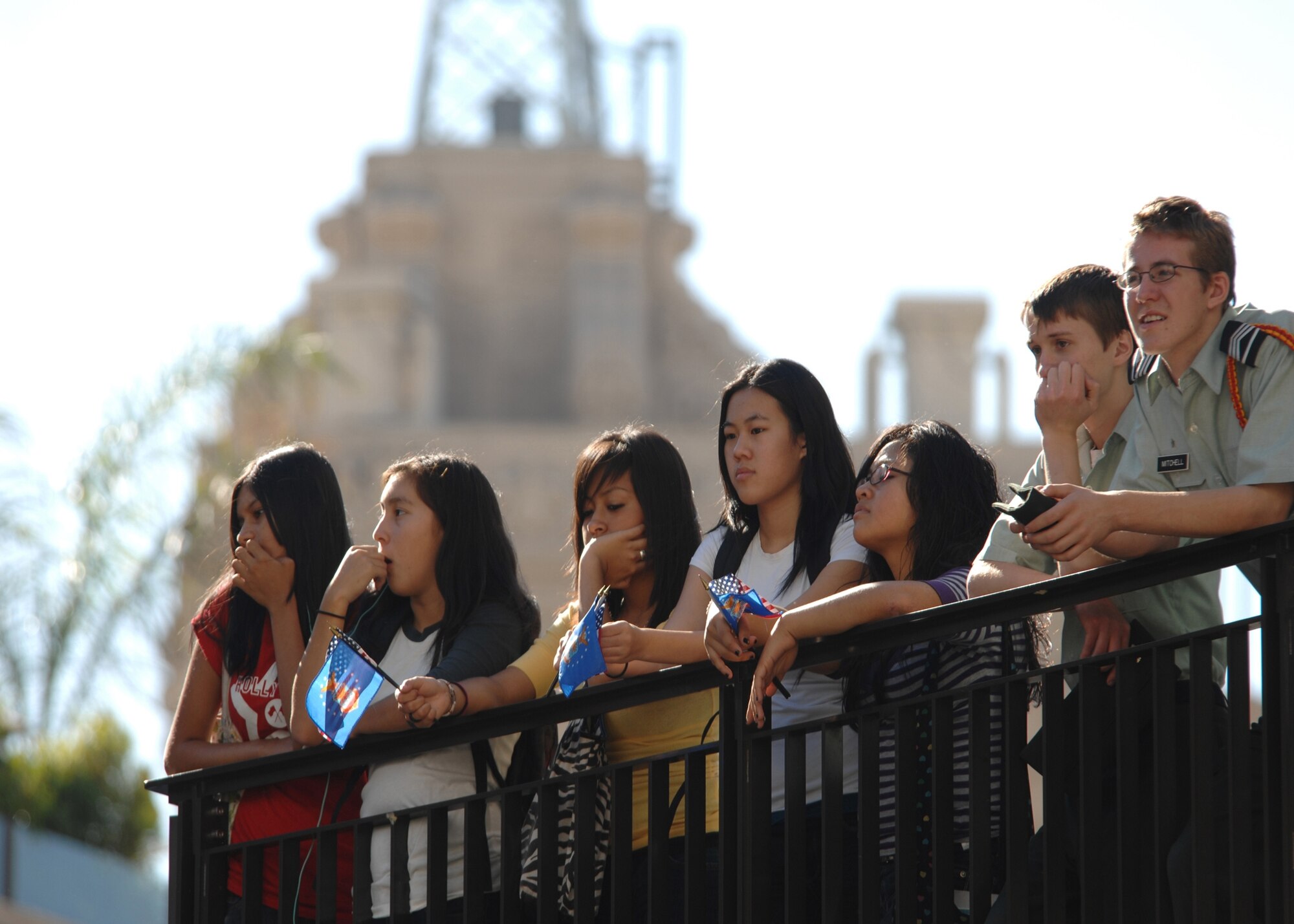 Onlookers gather to view the Los Angeles Air Force week opening ceremony on Nov. 14 at the Hollywood & Highland Center's central courtyard. (Photo by Atiba S. Copeland)