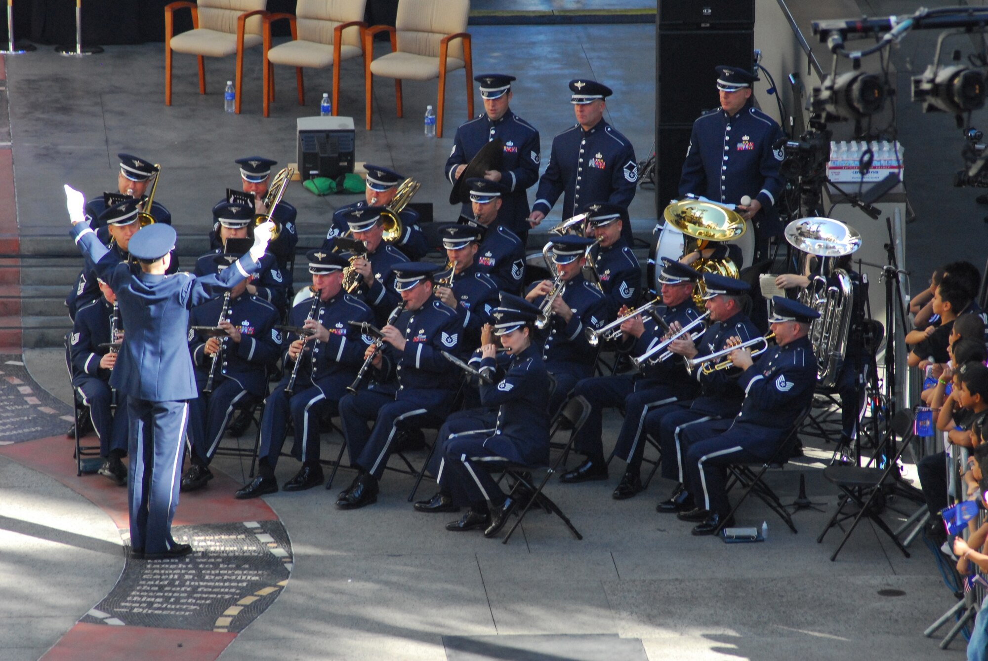 The Band of the Golden West from Travis AFB performs prior to the start of the Proclamation Ceremony kicking off Air Force Week, Nov. 14. (Photo by Joe Juarez)