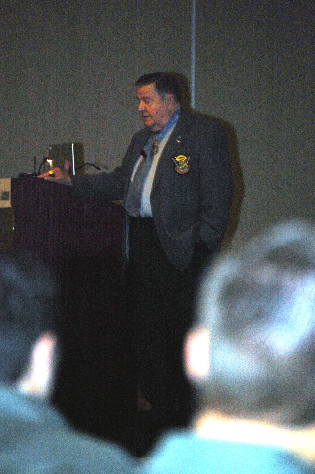 Retired Col. Joe Jackson, a Medal of Honor winner from the Vietnam War, gives a seminar entitled "Medal of Honor Flight" during the 2008 Airlift/Tanker Association convention Nov. 7 in Anaheim, Calif.  Colonel Jackson is the only living air mobility Medal of Honor recipient. On Mother's Day, May 12, 1968, Colonel Jackson successfully evacuated a three-man combat control team from a forward operating base in Vietnam that was under heavy enemy fire.  Colonel Jackson flew a C-123 during the rescue.  (U.S. Air Force Photo/Tech. Sgt. Scott T. Sturkol)