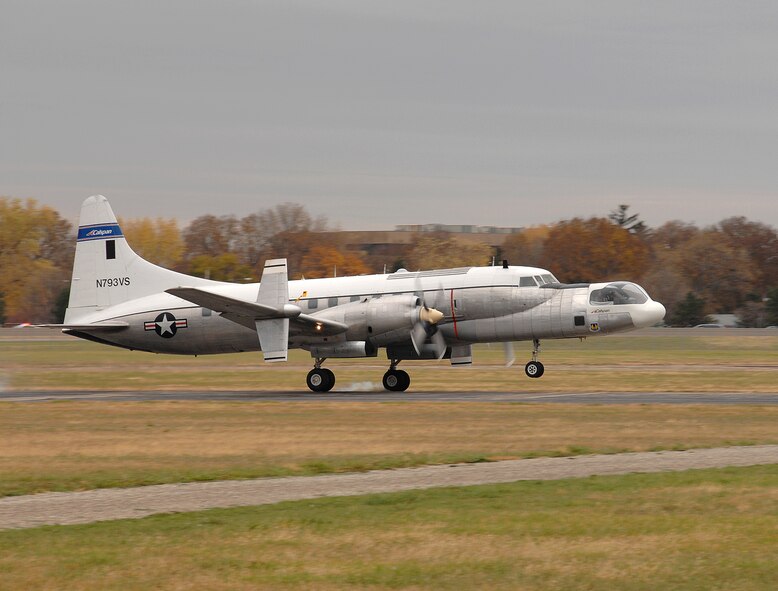 The U.S. Air Force C-131 known as the Total-In-Flight Simulator, made its final flight to the National Museum of the United States Air Force at Wright-Patterson Air Force Base, Ohio Nov. 7.  The unusual aircraft flew 2500 research flights and contributed to the advancement of many of the flight technologies integral to today’s fleet.  Prior to its retirement, the TIFS, a 1955 Convair, was the oldest operating aircraft in the Air Force inventory. (U.S. Air Force photo/Ben Strasser)