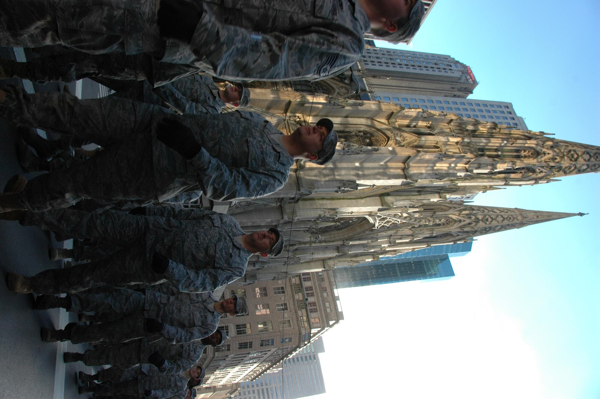 MCGUIRE AIR FORCE BASE, N.J. -- Nearly 400 active duty and Reserve Air Force members march down Fifth Ave., Nov 11 during the annual New York City Veterans Day Parade. (U.S. Air Force photo/Master Sgt. Charles Kramer)
