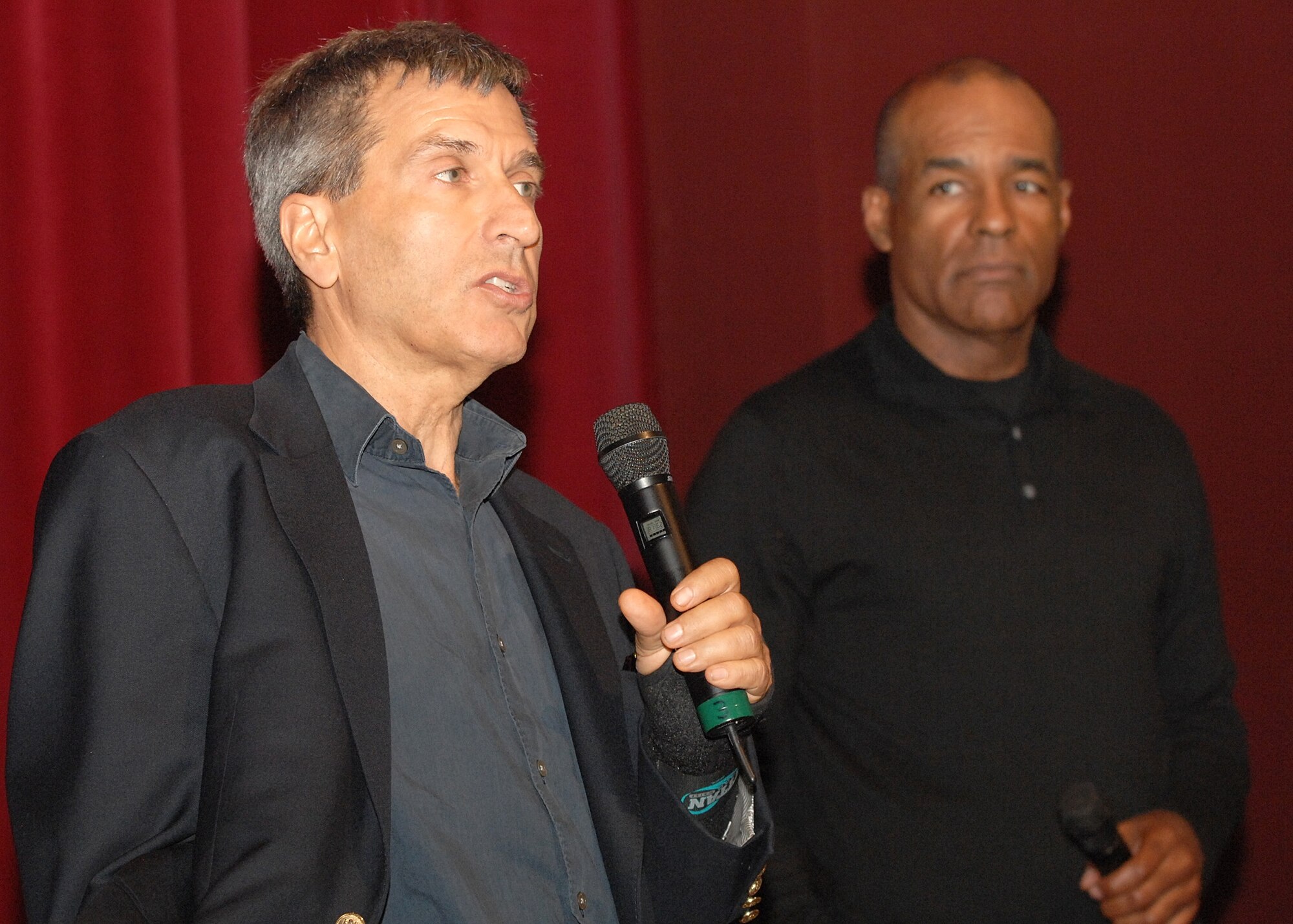 Nicholas Meyer, director of "Star Trek VI: The Undiscovered Country," answers questions from audience members before the showing of the film, part of the Air Force Film Festival, Los Angeles, at the Academy of Television Arts and Sciences, Nov. 14.  (Photo by Senior Airman Ashley Moreno)