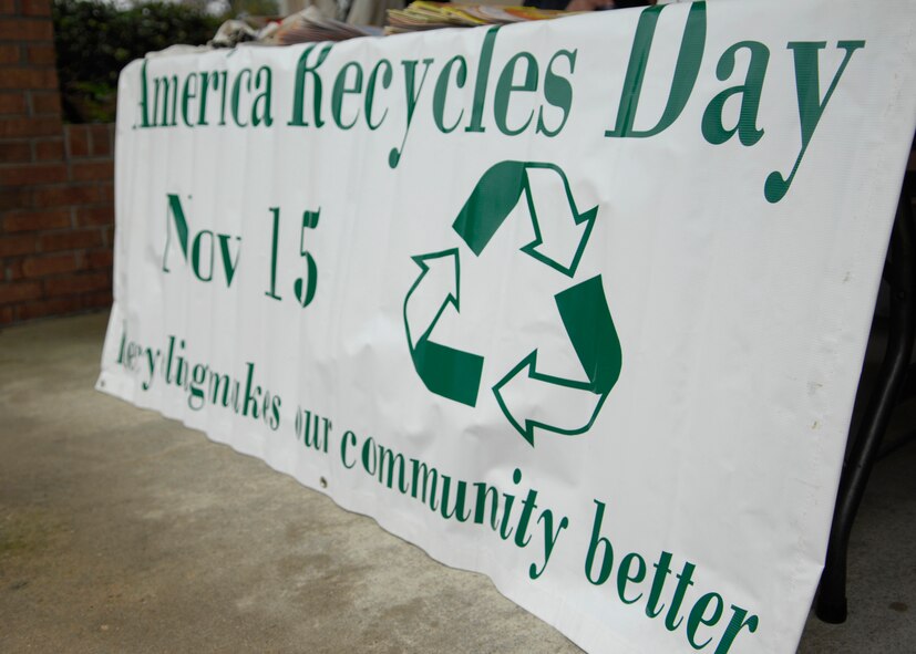 MOODY AIR FORCE BASE, Ga. -- Moody celebrated America Recycles Day here Nov. 14. It is a nationally recognized day that teaches and promotes the importance of recycling. (U.S. Air Force photo by Senior Airman Elizabeth Rissmiller) 