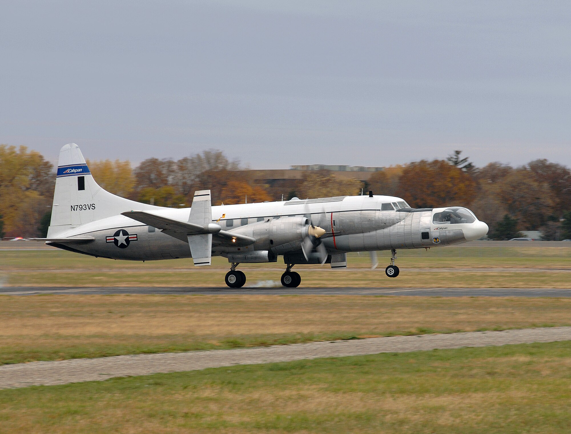 The U.S. Air Force C-131 known as the Total-In-Flight Simulator made its final flight to the National Museum of the United States Air Force at Wright-Patterson Air Force Base, Ohio, Nov. 7. The unusual aircraft flew some 2,500 research flights and contributed to the advancement of many of the flight technologies integral to today's fleet. Prior to its retirement, the TIFS, a 1955 Convair, was the oldest operating aircraft in the Air Force inventory. (U.S. Air Force photo/Ben Strasser)