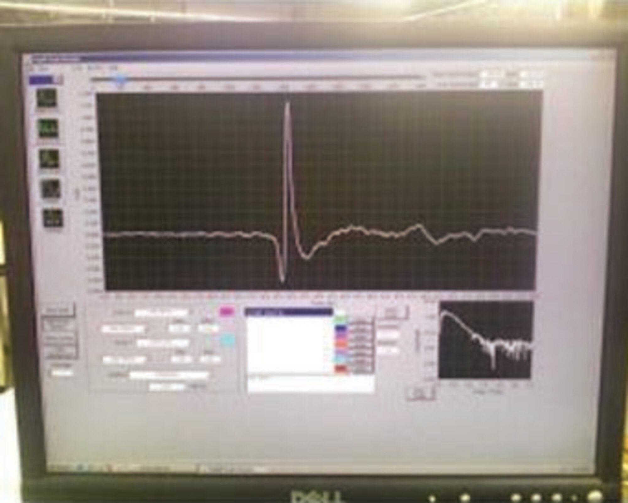 Terahertz pulse.  Air Force photo by Beverley Thompson, AFRL Sensors Directorate.
