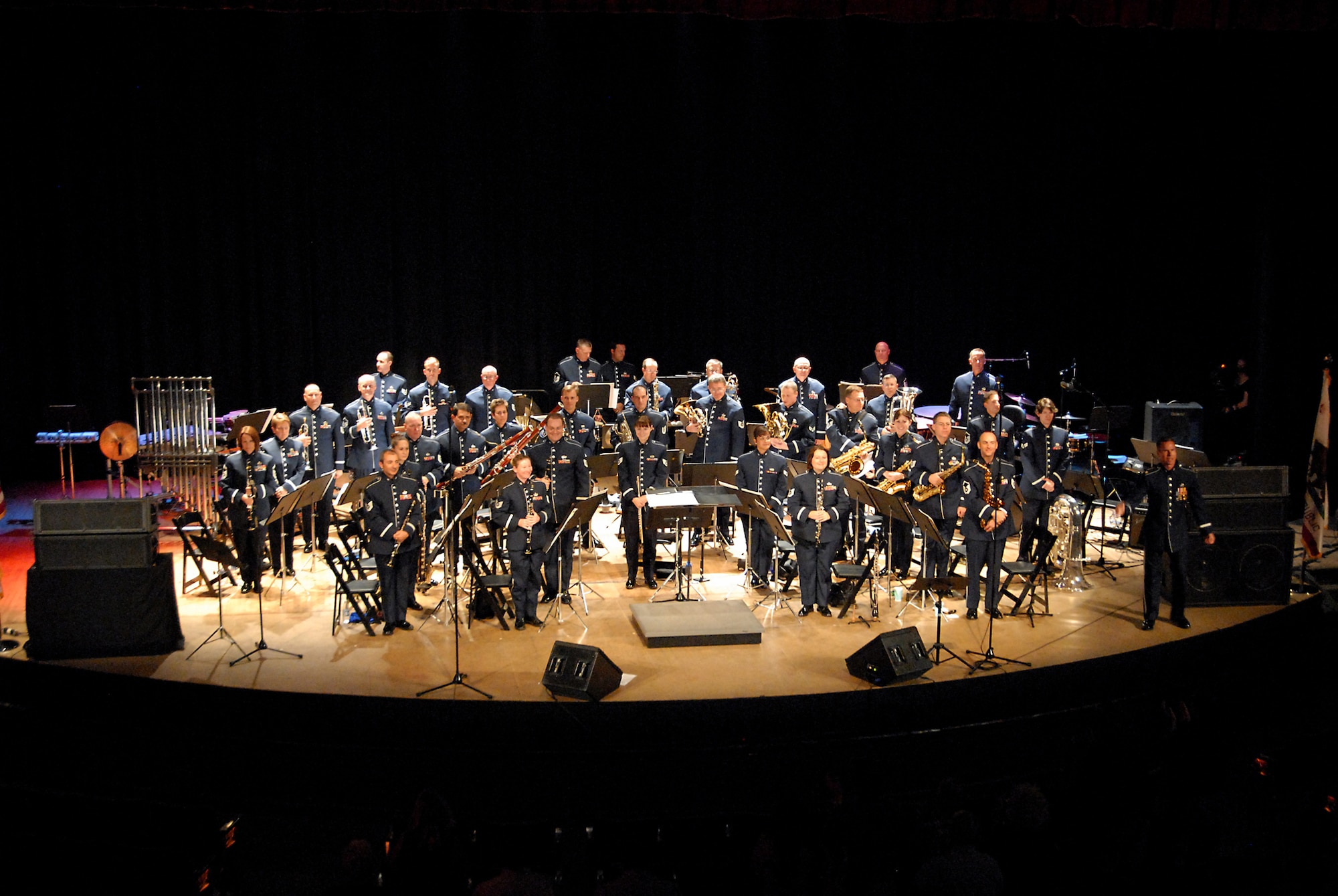 The Band of the Golden West performs the music of Academy Award winning composer and Air Force veteran John Williams, at the historic Warner Grand Theater in San Pedro, Nov. 16.  The concert is one of many events planned for Air Force Week in Southern California, Nov. 14-21. (Photo by Joe Juarez)