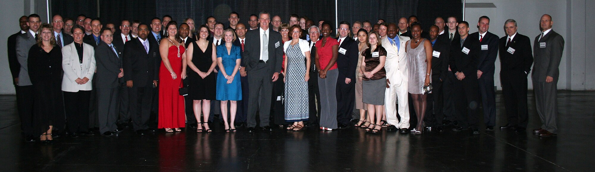 MCCONNELL AIR FORCE BASE, Kan. -- Team McConnell members pose after the Airlift Tanker Association dinner in Anaheim, Calif., Nov. 8.   More than 50 Team McConnell members attended the 40th annual Airlift Tanker Association Convention and Symposium. (courtesy photo)

