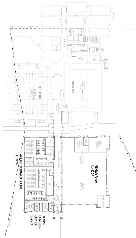 SHAW AIR FORCE BASE, S.C. -- Plans for the fitness center add-on include a 4,000 square foot cardio room as well as a 6,800 square foot free weight and stregth resistance room. About 1,500 people work out at the fitness center on a daily basis. "We are doing everything in our power to make sure everything in this new facility is state of the art," said Charlie Glover, 20th Force Support Squadron fitness and sports director. 