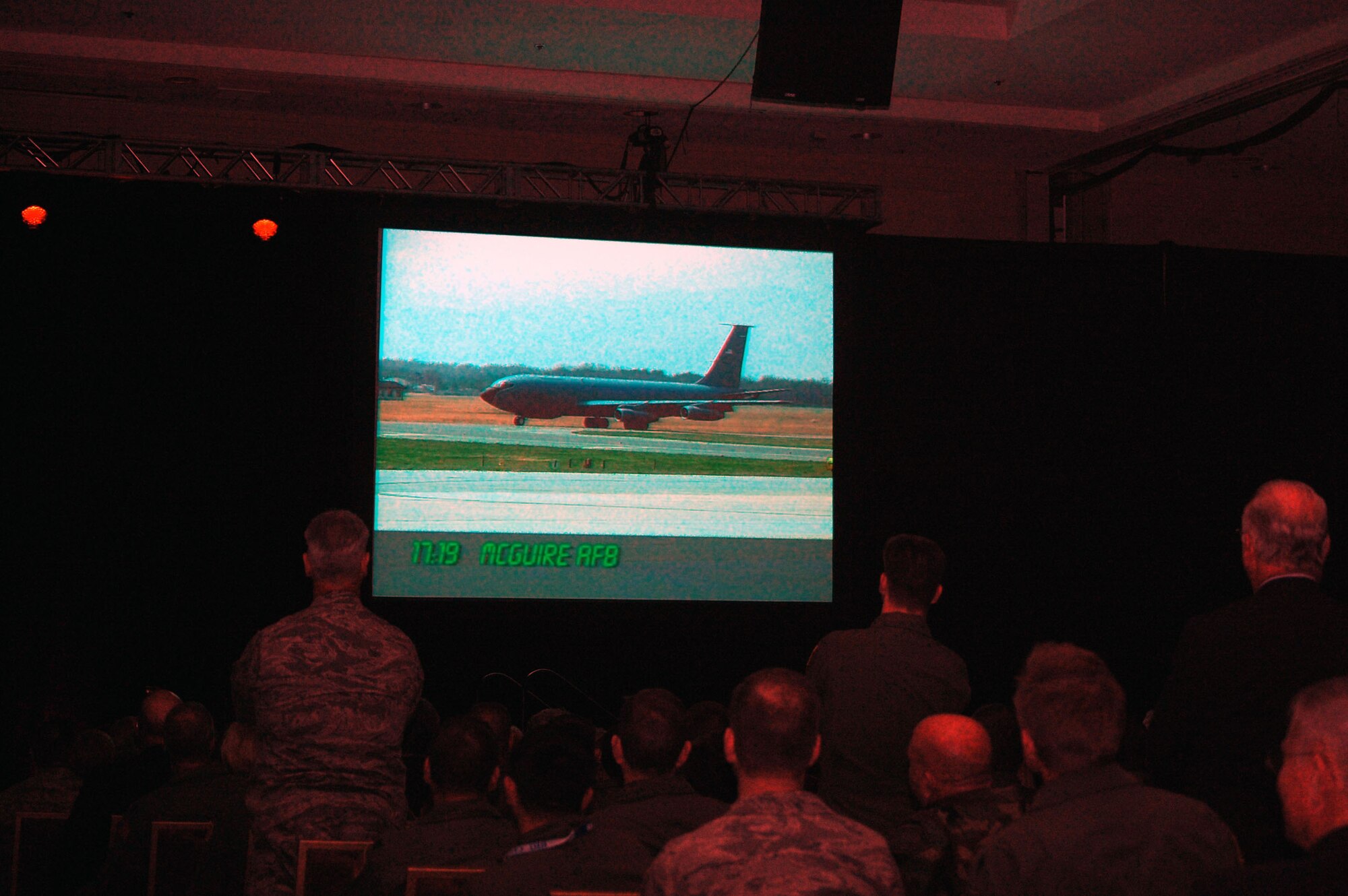 From Air Mobility Command's "2400 ZULU" video, McGuire Air Force Base, N.J., is highlighted at the closing of Gen. Arthur Lichte's presention on AMC Nov. 8 as part of the 2008 Airlift/Tanker Association convention in Anaheim, Calif.  (U.S. Air Force Photo/Tech. Sgt. Scott T. Sturkol)