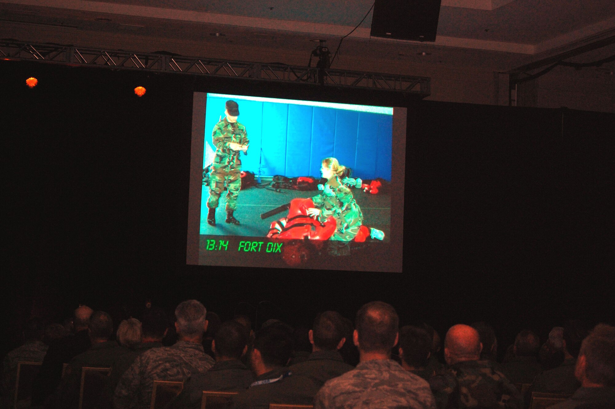 From Air Mobility Command's "2400 ZULU" video, the U.S. Air Force Expeditionary Center at Fort Dix, N.J., is highlighted at the closing of Gen. Arthur Lichte's presention on AMC Nov. 8 as part of the 2008 Airlift/Tanker Association convention in Anaheim, Calif.  (U.S. Air Force Photo/Tech. Sgt. Scott T. Sturkol)