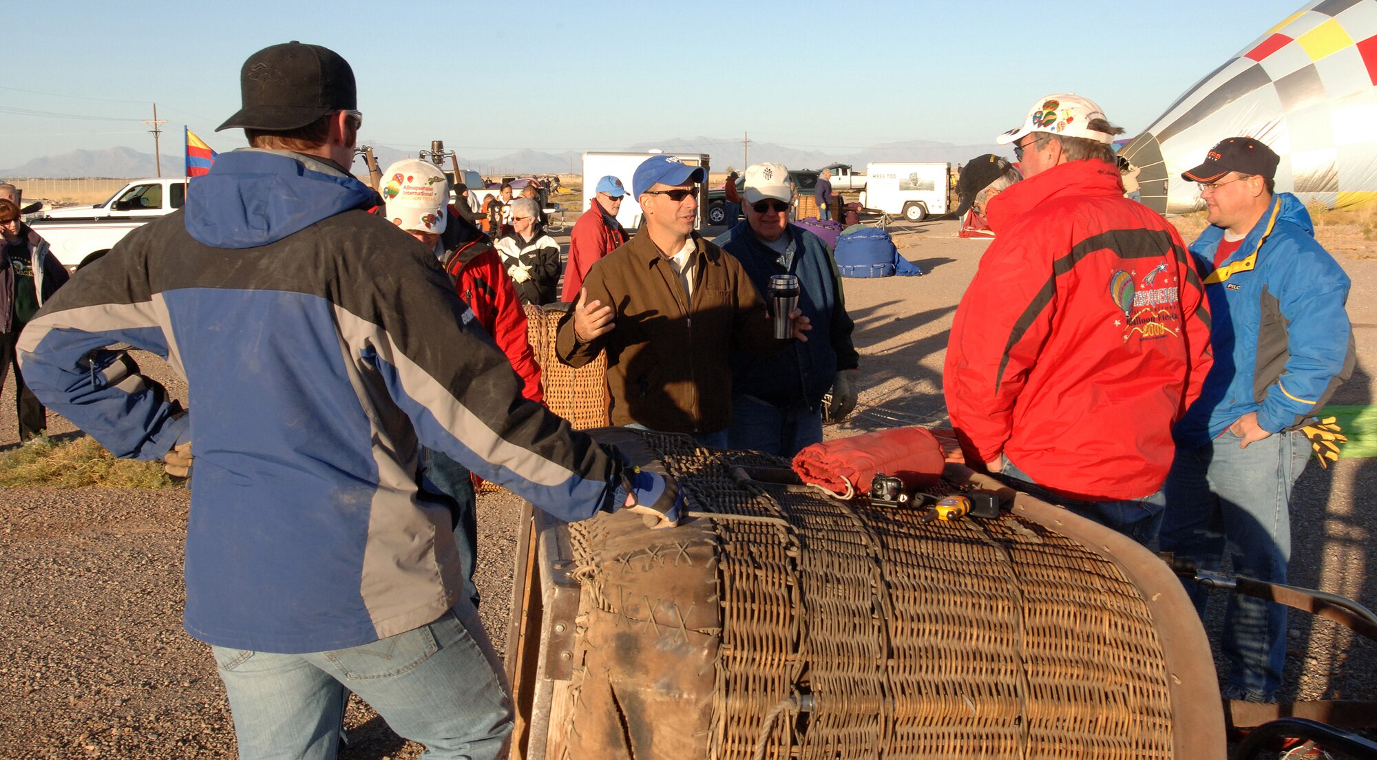 Col. Jeff Harrigian, 49th Fighter Wing commander greets members of Team Holloman and the local community at Holloman Air Force Base, N.M., Nov. 15. Several people from Holloman and the local area came out for the Holloman Balloon Fest.  (U.S. Air Force photo/Airman 1st Class Michael Means)