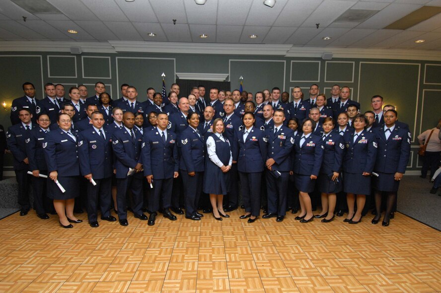 SHAW AIR FORCE BASE, S.C. -- More than 250 Airmen receive diplomas from the Community College of the Air Force during a graduation ceremony at the Carolina Skies Club Oct. 29. Some were not available to attend the ceremony due to deployments, TDYs and other work-related issues. (U.S. Air Force photo/Senior Airman William Coleman) 