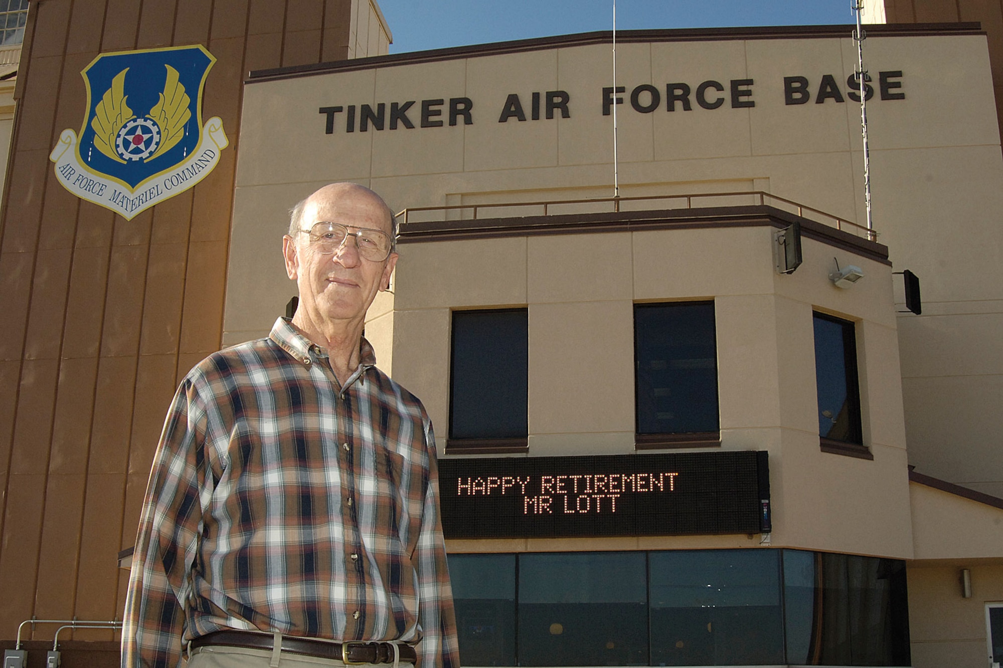Don Lott, Tinker’s airfield manager, will retire next month after a long career that ends where it started. Mr. Lott oversees the runways and ramps for an active base that has also welcomed several presidents, vice presidents, celebrities and high ranking military visitors outside Base Operations.(Air Force Photo/Margo Wright)