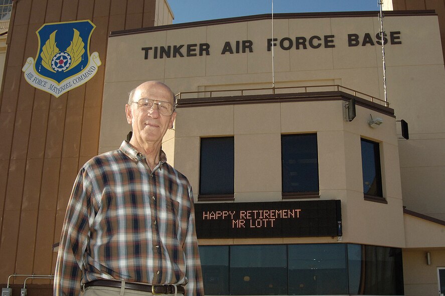 Don Lott, Tinker’s airfield manager, will retire next month after a long career that ends where it started. Mr. Lott oversees the runways and ramps for an active base that has also welcomed several presidents, vice presidents, celebrities and high ranking military visitors outside Base Operations.(Air Force Photo/Margo Wright)