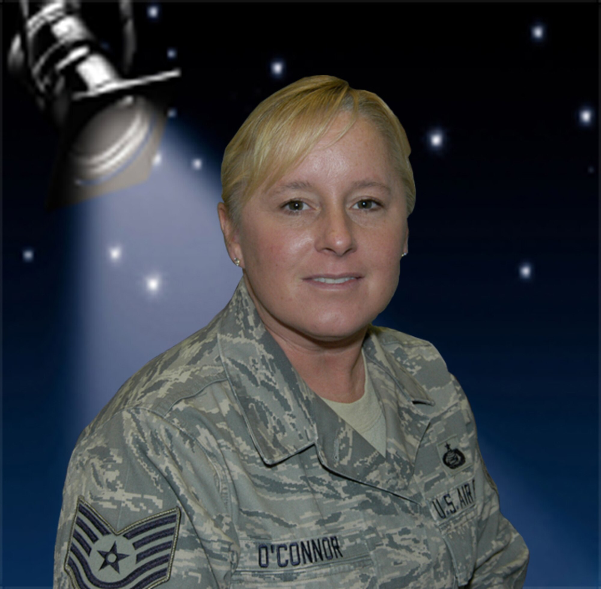 Tech. Sgt. Lisa O'Connor, functional analyst in the Directorate of Future Operations and Integration, is the spotlight of the week. Sergeant O'Connor has been in the Air Force for nearly 18 years, and she is from Marion, Ohio. (U.S. Air Force graphic/Mike Molina)