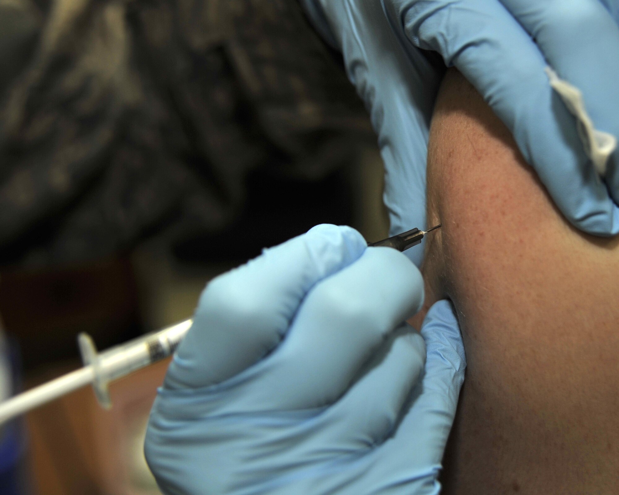 11/01/2008 ? SATHER AIR BASE, Iraq -  Tetanus, Hepatitis A and B, Influenza, Small Pox, Anthrax and Typhoid are just a few examples of immunizations required for military members. These immunizations are a critical part of maintaining force readiness. (U.S. Air Force photo by Master Sgt. Brian Davidson) 