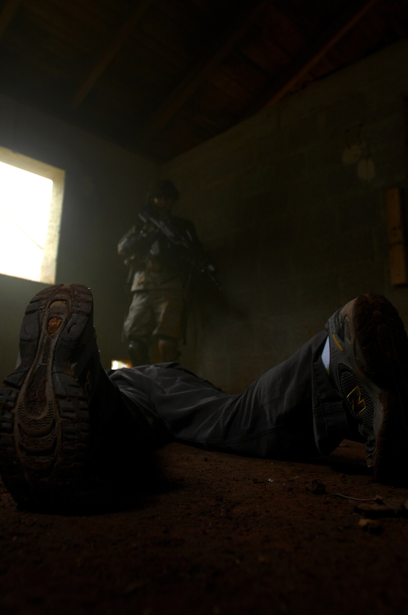 Security Forces Squadron members participate in urban operations as a part of a two-week long Creek Defender course, Nov. 18, 2008, Baumholder, Germany. (U.S. Air Force photo by Airman 1st Class Kenny Holston)