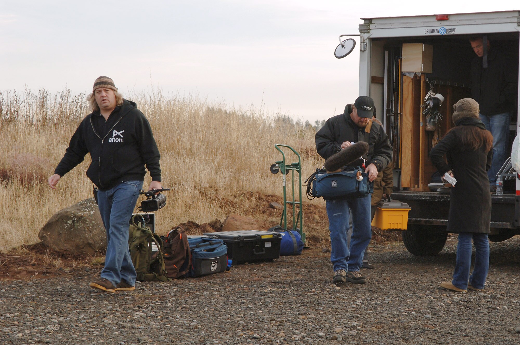 An MTV film crew arrives at Fairchild Air Force Base, Wash., Nov. 17 to film an episode of the "How To Show" seen on MTV.com and MTV mobile.  Fairchild was selected for two custom episodes involving land and water survival to be launched the week of Dec. 15. (U.S. Air Force photo/Senior Airman Jocelyn A. Ford)