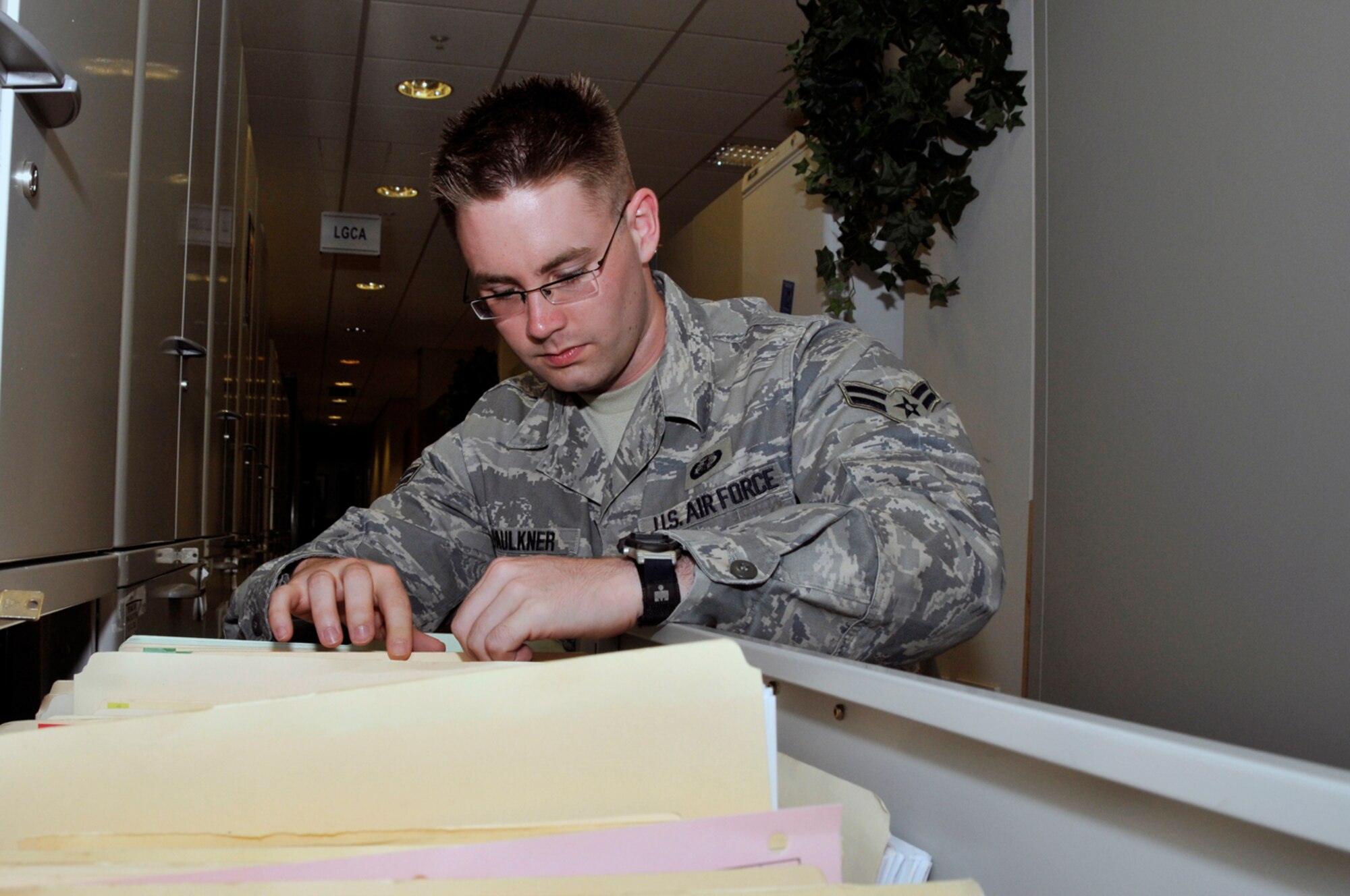 Airman 1st Class William Faulkner, 48th Contracting Squadron wing contracting specialist, was nominated for the Liberty spotlight by his chain of command because he portrays the Air Force core value of "Excellence in All We Do." 