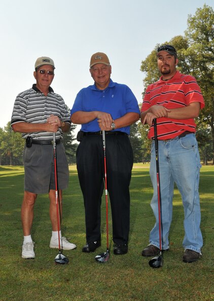 Pictured are the winners of the Aerospace Testing Alliance Golf Scramble: Jim Griggs, Mark Kelly, Chuck Bonine, not pictured is Tony Overman. (Photo by David Housch)