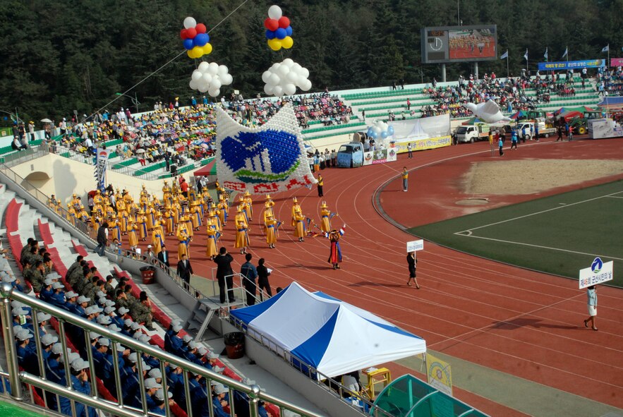 Citizens of Gunsan, Republic of Korea, march during the 46th Gunsan Citizens Day Citizens Parade, 01 October 2008. (U.S. Air Force photo/Senior Airman Dana Hill)
