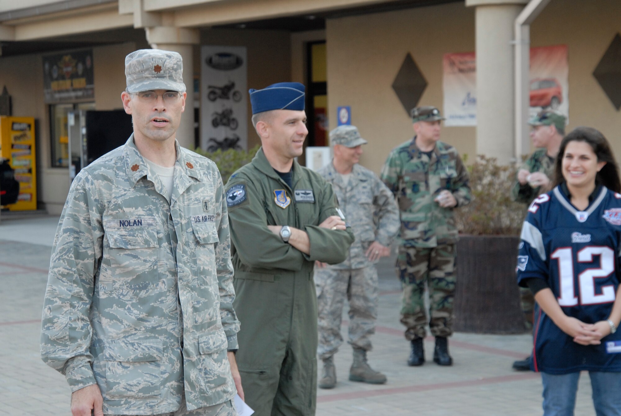Maj. Dennis Nolan, 8 MDOS, announces the kickoff of the Combined Federal Compaign at Kunsan Air Base, S. Korea, 01 October 2008. (U.S. Air Force photo/Staff Sgt. Jason Colbert)