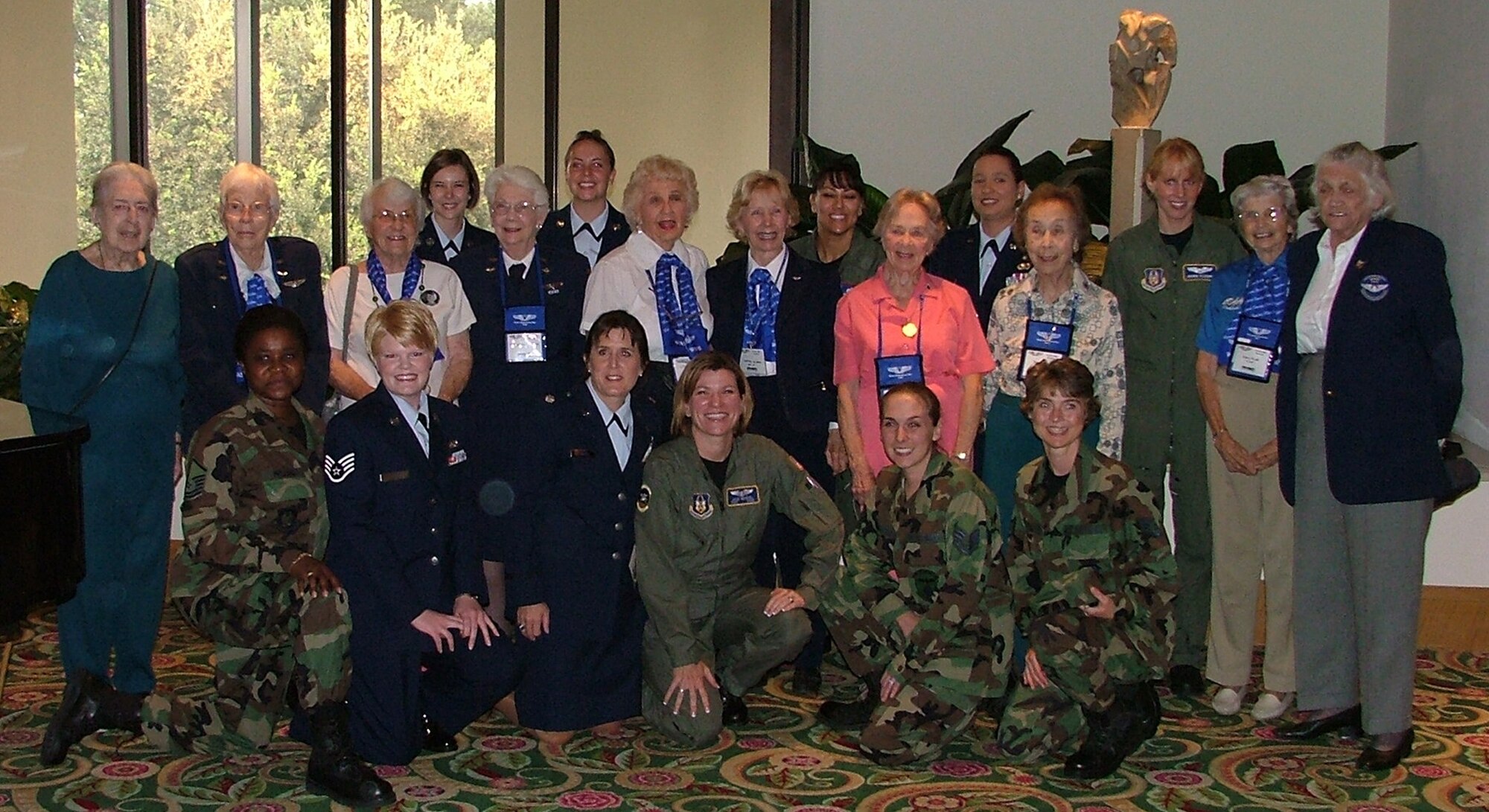 IRVING, Texas – Women from the 445th Airlift Wing pose with Women Airforce Service Pilots during the group’s final formal group reunion Sept. 25 to 28, 2008.  (courtesy photo)