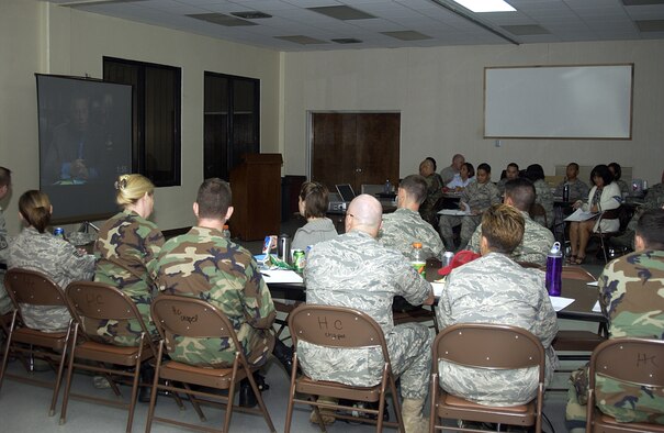 ANDERSEN AIR FORCE BASE, Guam - Team Andersen members attend a leadership seminar at the Andersen Chapel Two here Sept. 29. The leadership seminar was a simulcast of the Maximum Impact annual series by Dr. John Maxwell. (U.S. Air Force photo by Airman 1st Class Carissa Wolff)                             