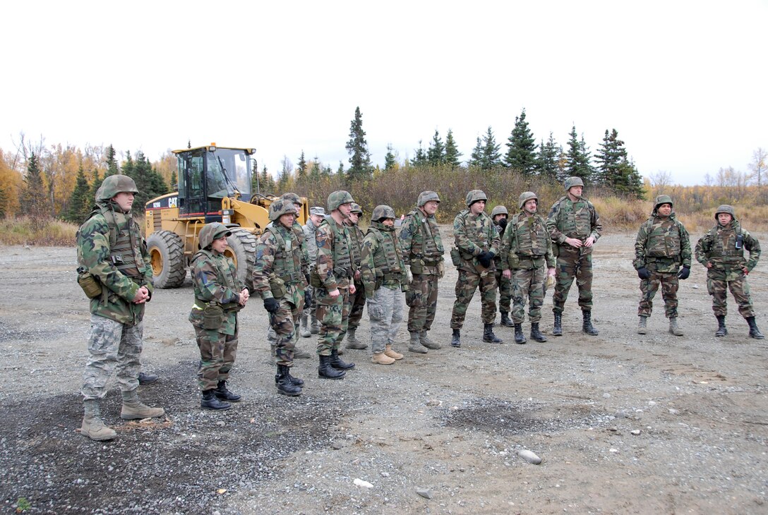 ELMENDORF AFB, Alaska -- The 477th Civil Engineer Squadron participated in a four day field training exercise October 2-5 at Camp Mad Bull in preparation for their upcoming deployment.  The 477th CES will deploy in the Spring for the first time since World War II. They are the only Air Force Reserve civil engineer squadron in Alaska and are assigned to the 477th Fighter Group.  (US Air Force Photo by Capt. Torri White)