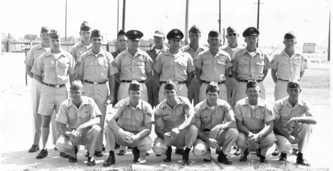 Fourteen of the men pictured were from the 117th - Capt. Robert Keeley, Capt. Bill Workman, 2nd Lt. Gary Albright, 2nd Lt. Ellis Brady, Tech Sgt. John Evans, Tech Sgt. Kenneth Mackey, Tech Sgt. Jim Hughs, Tech Sgt. Jack Walker, Tech Sgt. Norm Spillman, Tech Sgt. Carl Muers, Staff Sgt. Larry Watson, Airman 1st Class David Fletcher and Airman 1st Class Bill Crow.