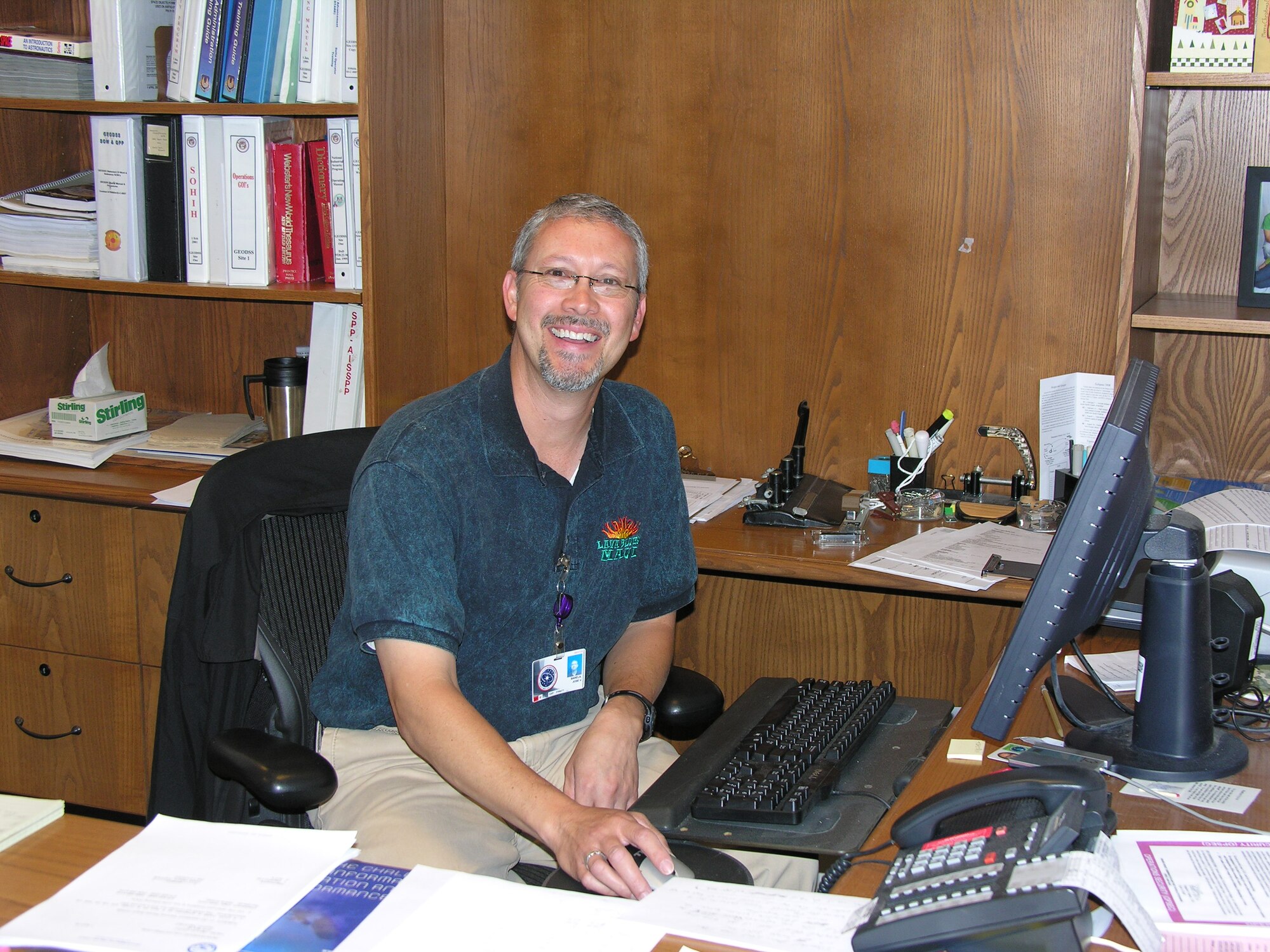 Mr. Victor Barela was selected for the First Knight award for the week of Oct 9, 2008. This award is designed to recognize outstanding Airmen each week for the work they do each day. (U.S. Air Force photo) 
