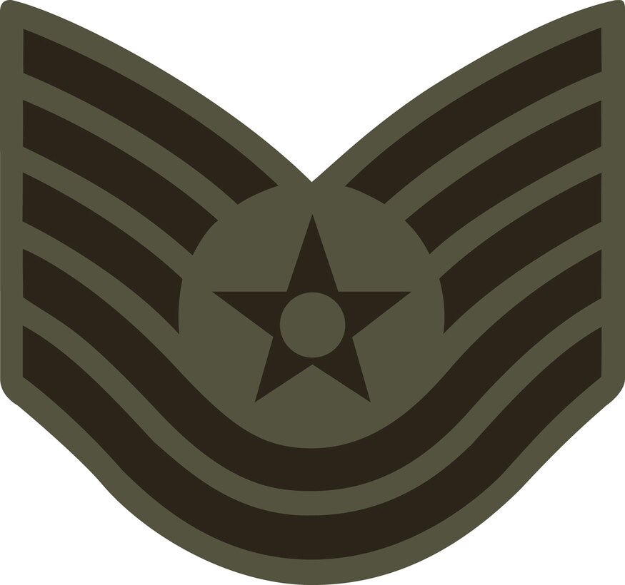 Technical Sergeant stripes (TSgt), E-6 (ABU color).  This graphic is provided by Defense Media Activity-San Antonio and is 5x4.7 inches @ 300 ppi.
