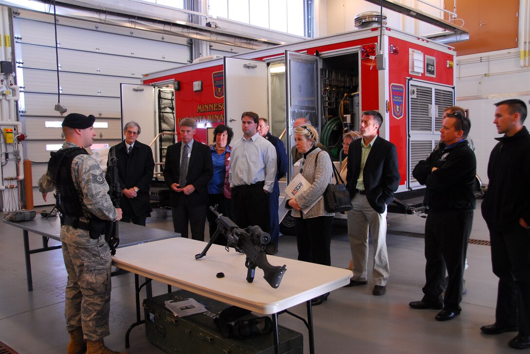 Airmen from the 148th Fighter Wing and their civilian employers participate in an Employer Support of the Guard and Reserve (ESGR) breakfast at the Duluth, Minn. Air National Guard base October 9th, 2008.  The event promoted cooperation and understanding between Guard members and their civilian employers.  (U.S. Air Force photo by Capt. Audra Flanagan) (Released) 