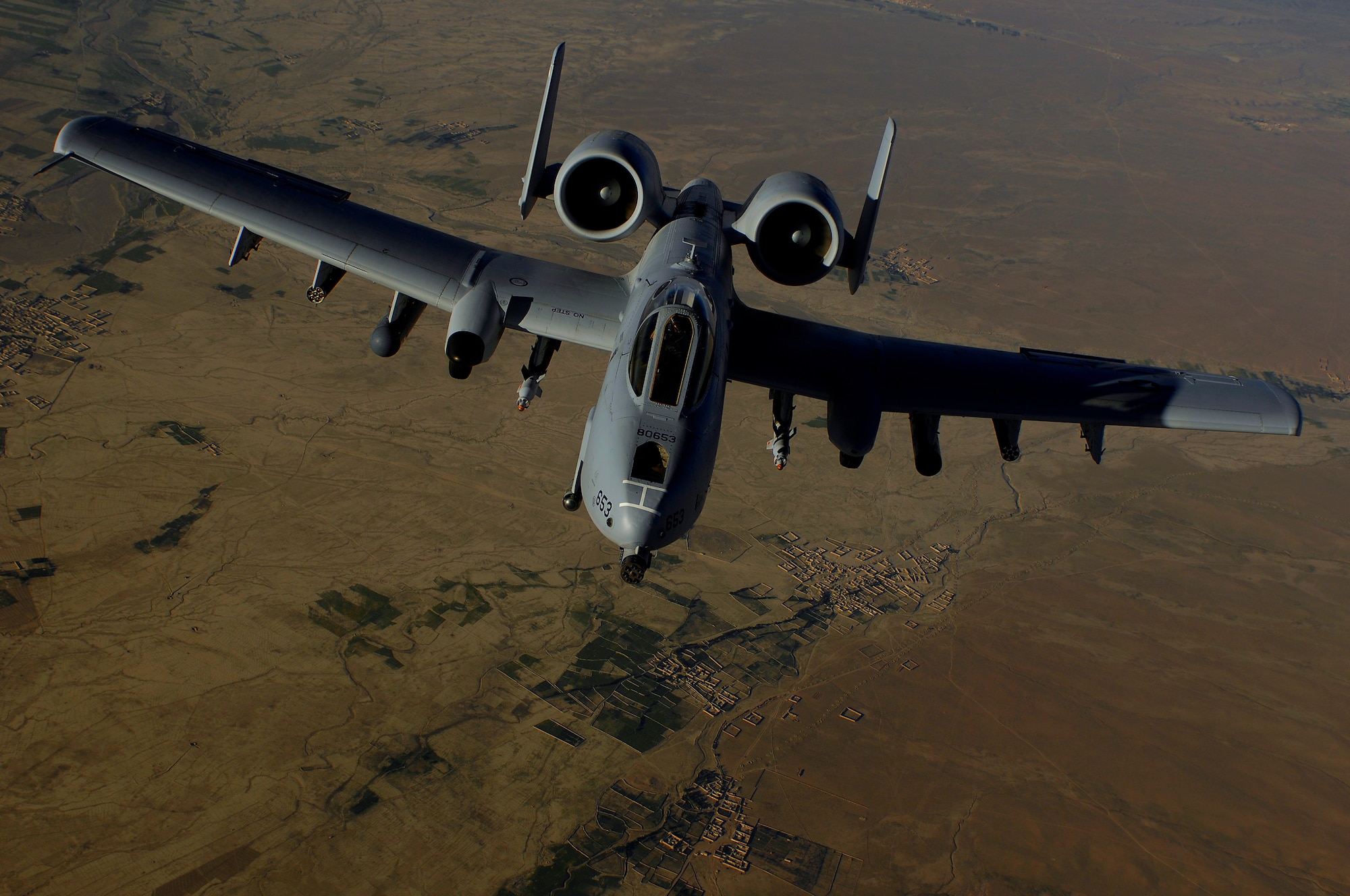 A U.S. Air Force A-10 Thunderbolt aircraft moves into position to receive fuel May 29, 2008 from a KC-135 Stratotanker during a mission over Afghanistan. A-10 is deployed to Operation Enduring Freedom and the KC-135 is assigned to the 22nd Expeditionary Air Refueling Squadron, 376th Air Expeditionary Wing Manas Air Base Kyrgyzstan and is deployed from 141st Air Refueling Wing Fairchild Air Force Base Wash. (U.S. Air Force photo by Master Sgt. Andy Dunaway) (Released)
