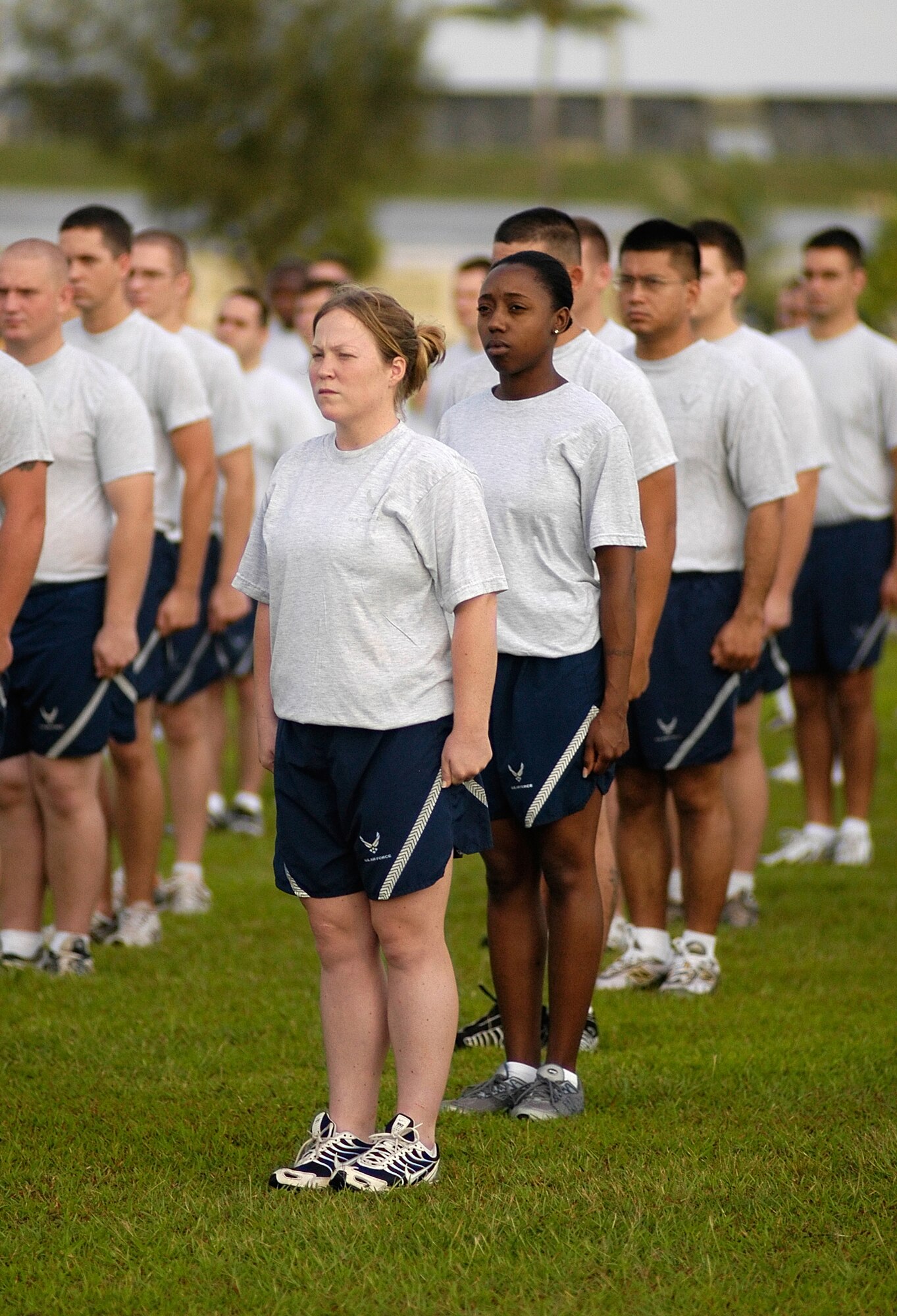 ANDERSEN AIR FORCE BASE, Guam - Team Andersen members form up for an early-morning wing run here Oct. 10. The 36th Wing participates in a monthly 1.5 mile run to enhance esprit de corps, teamwork and readiness.  (U.S. Air Force photo by Master Sgt. Lisa M. Zunzanyika)               