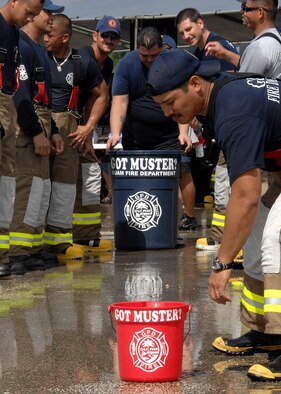 ANDERSEN AIR FORCE BASE, Guam - Guam Fire Department participates in the 2008 Fire Muster Competition Oct. 12. Six teams competed in this year's competition - U.S. Air Force Team Andersen, Team U.S. Navy, Seventeenth and Those Two Guys Guam Fire Department (GFD), Gi Yena (GFD), God's Sons  (GFD) and Mutual Aid  (GFD). (U.S. Air Force photo by Airman 1st Class Nichelle Griffiths)