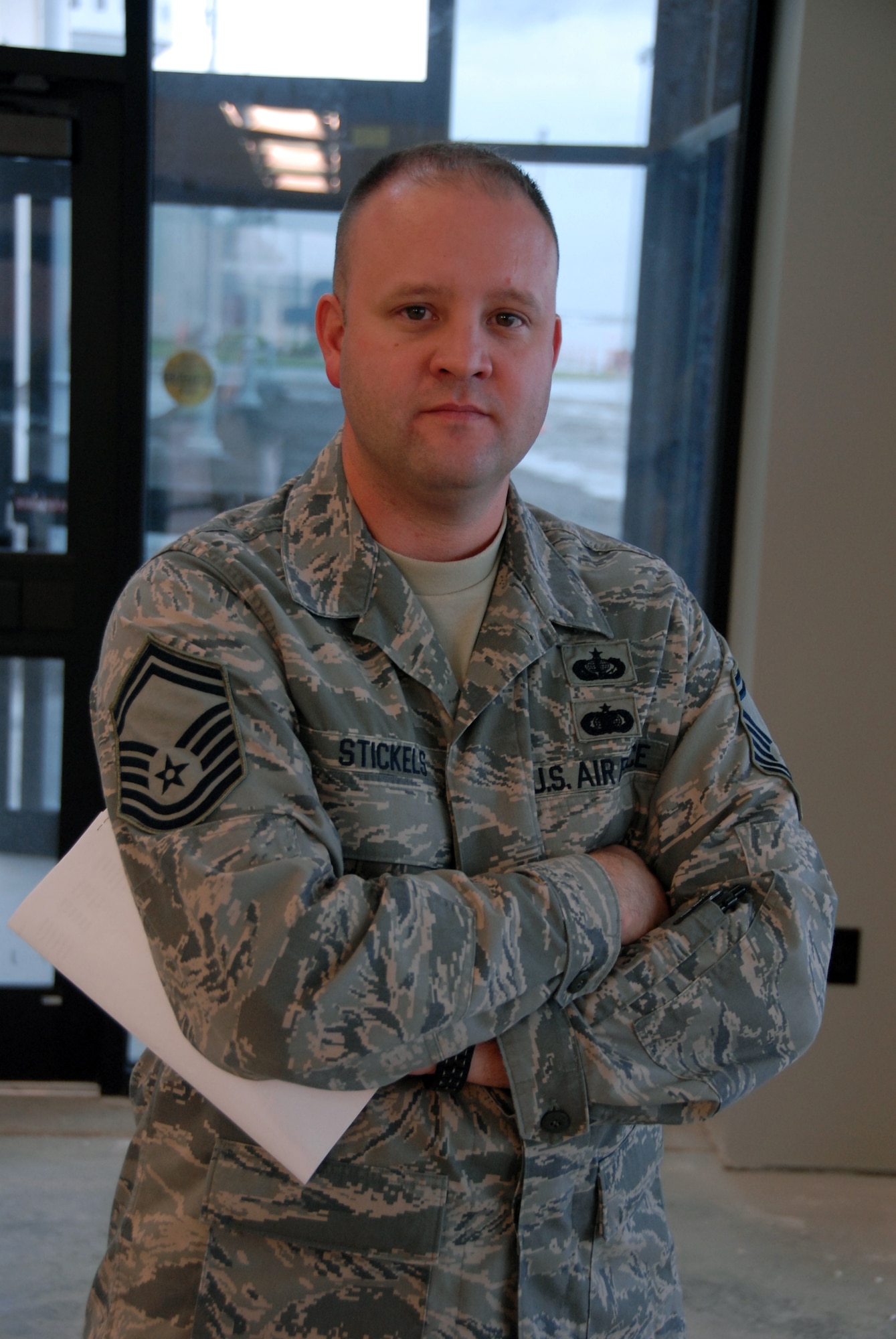 Senior Master Sgt. Travis Stickels makes lodging his business during Hawgsmoke 2008.  He is the superintendent of the 442nd Services Flight at Whiteman Air Force Base, Mo., and arranged rooms for more than 500 Airmen at Hawgsmoke 2008 in Salina, Kan.  Hawgsmoke is a bienniel A-10 bombing and gunnery competition, which is hosted this time by the 442nd Fighter Wing.  This year's competition, Oct. 15 to 18, is being held in Salina, Kan.  (U.S. Air Force photo/Staff Sgt. Kent Kagarise)