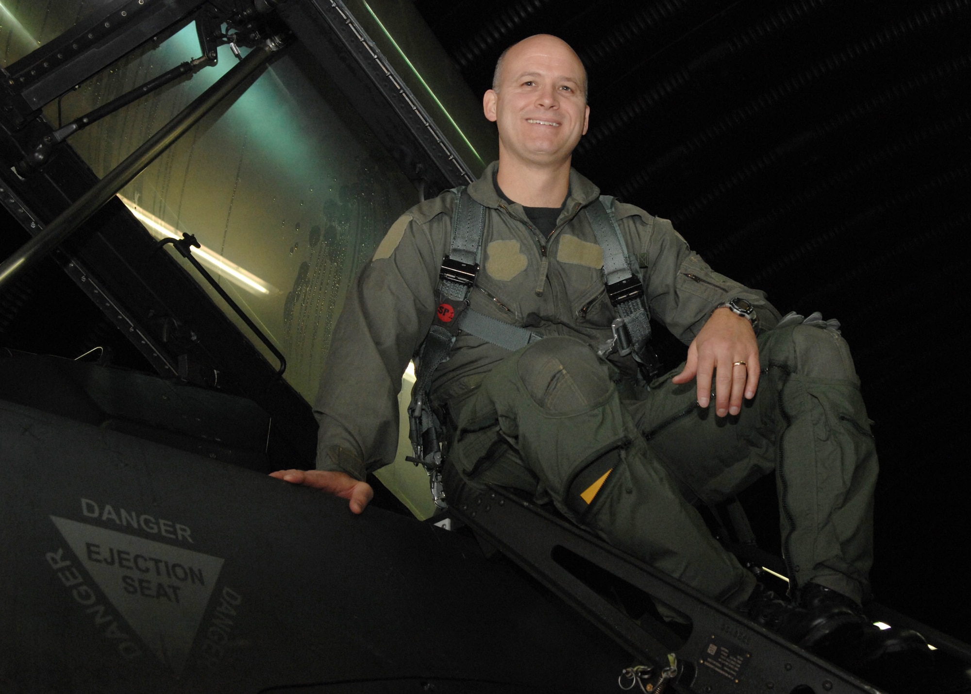 SPANGDAHLEM AIR BASE, Germany -- Capt. Donald E. Lofton Jr., 52nd Medical Support Squadron, prepares to take an incentive flight Oct. 6, 2008. Captain Lofton earned his incentive flight for his selection as Wing Company Grade Officer of the Quarter. (U.S. Air Force photo by Airman Staci Miller)