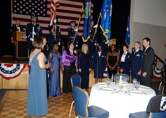 MCCONNELL AIR FORCE BASE, Kan. -- The Voices of McConnell sing the National Anthem for guests at the Air Force Ball, Oct. 10. (Photo by Airman 1st Class Maria Ruiz)