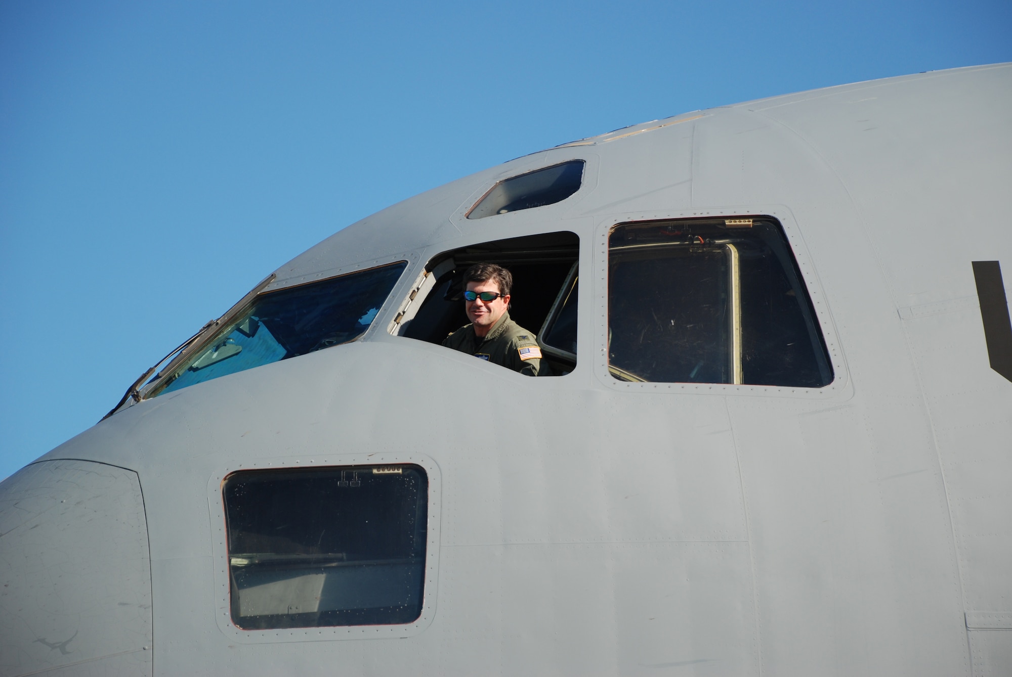 Outgoing 315th Airlift Wing Operations Group Commander Colonel Bill Edwards smiles despite knowing that he will soon be soaked with water after his final flight on October 14, 2008.  Col. Edwards will be leaving his position as Operations Group Commander and transitioning to a new position within the wing. (U.S. Air Force photo/Mrs. Debra Baldwin) 