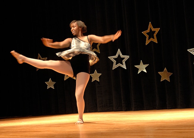 Danielle Major dances to ?Beautiful? during the Charleston AFB Family and Teen Talent Contest at the base theater Oct. 9. Danielle won the 13-15-year-old dance portion of the contest. Danielle is the daughter of Danny and Jennifer Major, who is the program coordinator for Youth Programs. (U.S. Air Force photo/Airman 1st Class Katie Gieratz)