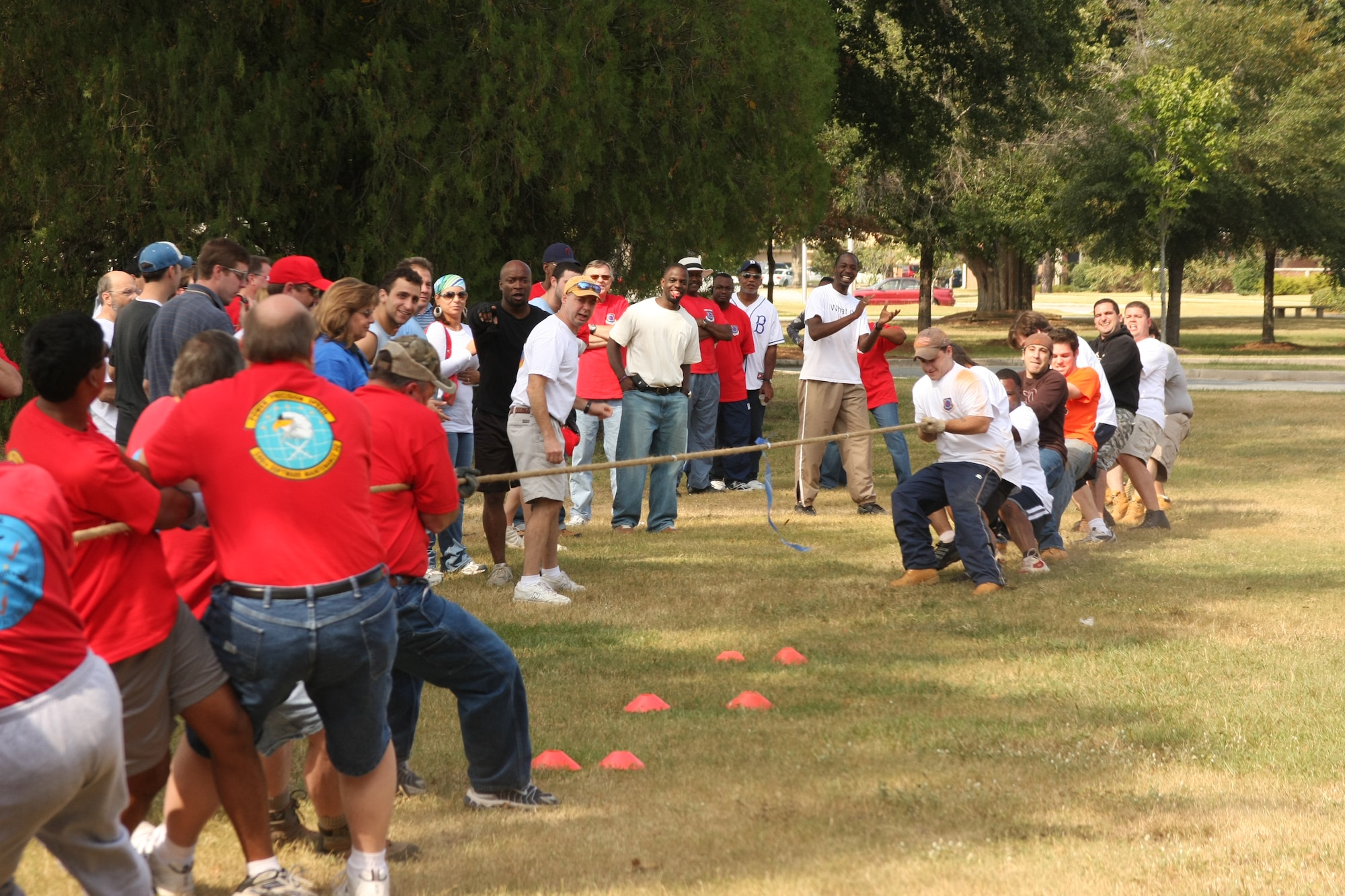 More than 500 people turned out at Freedom Park for a day of sports, fun, food and safety, including a tug-of-war, as the 402nd Software Maintenance Group conducted its wingman picnic and field day, and safety was a key focus for the entire event. Courtesy photo


