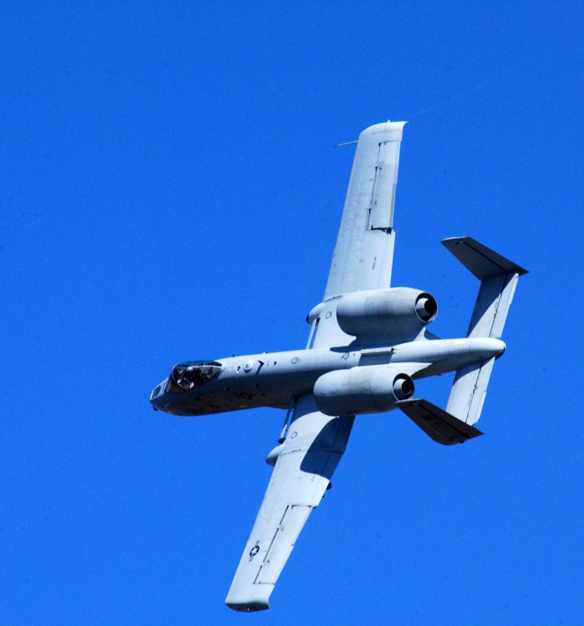 An A-10 Thunderbolt II from the 917th Wing, an Air Force Reserve Command unit at Barksdale Air Force Base, La., turns to engage a target at the Smoky Hill Range near Salina, Kan., Oct. 16.  Fourteen A-10 units from across the Air Force competed this week in Hawgsmoke 2008, a bienniel A-10 bombing and aerial gunnery competition hosted by the Air Force Reserve's 442nd Fighter Wing, based at Whiteman Air Force Base, Mo.  (U.S. Air Force photo/Tech. Sgt. John Vertreese)