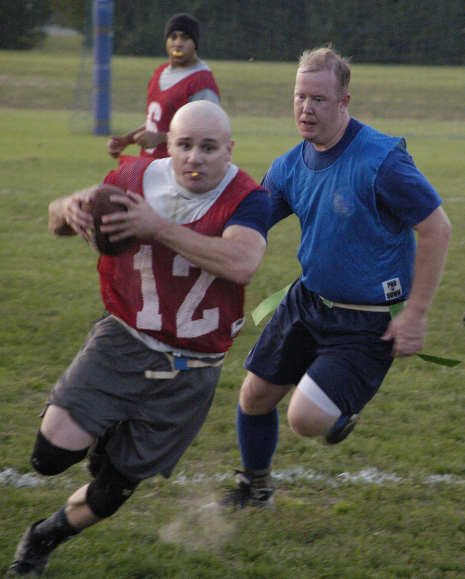 Andrew Powers, 3 AS middle linebacker, chases Brian Meade, OSS tight end, during their game Oct. 14.                             