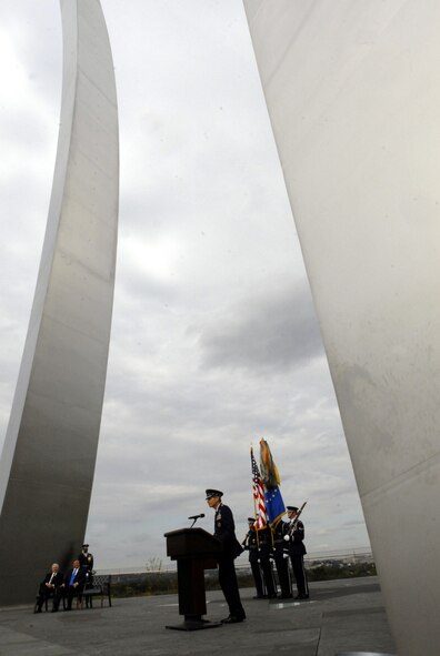 Chief of Staff of the Air Force Gen. Norton Schwartz presided over a ceremony Oct. 17 at the Air Force Memorial in Arlington, Va., welcoming Michael Donley as the 22nd secretary of the Air Force. (U.S. Air Force photo/Staff Sgt. J.G. Buzanowski) 