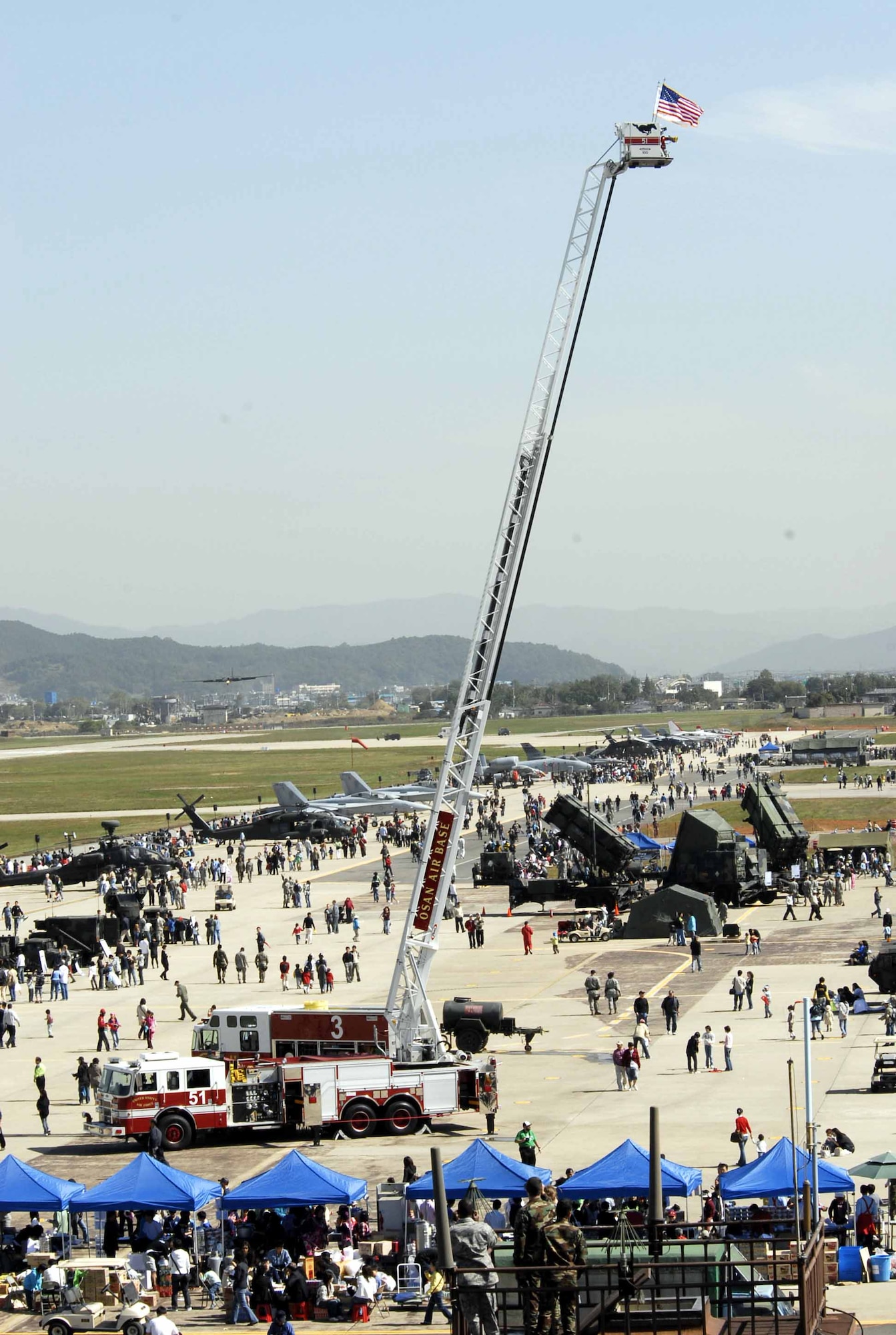 OSAN AIR BASE, Republic of Korea -- The 51st Fighter Wing hosted its annual Air Power Day Oct. 11 and 12. This year’s event commemorated the 60th anniversaries of both the 51st FW and the Republic of Korea Armed Forces. Attendees were treated to aerial demonstrations displaying the warfighting capabilities of the Republic of Korea and the United States aircraft, as well as static displays of the U.S. Army Patriot Missile System and various ROK Army Air Defense Artillery Systems. (U.S. Air Force photo/Staff Sgt. Scottie McCord)