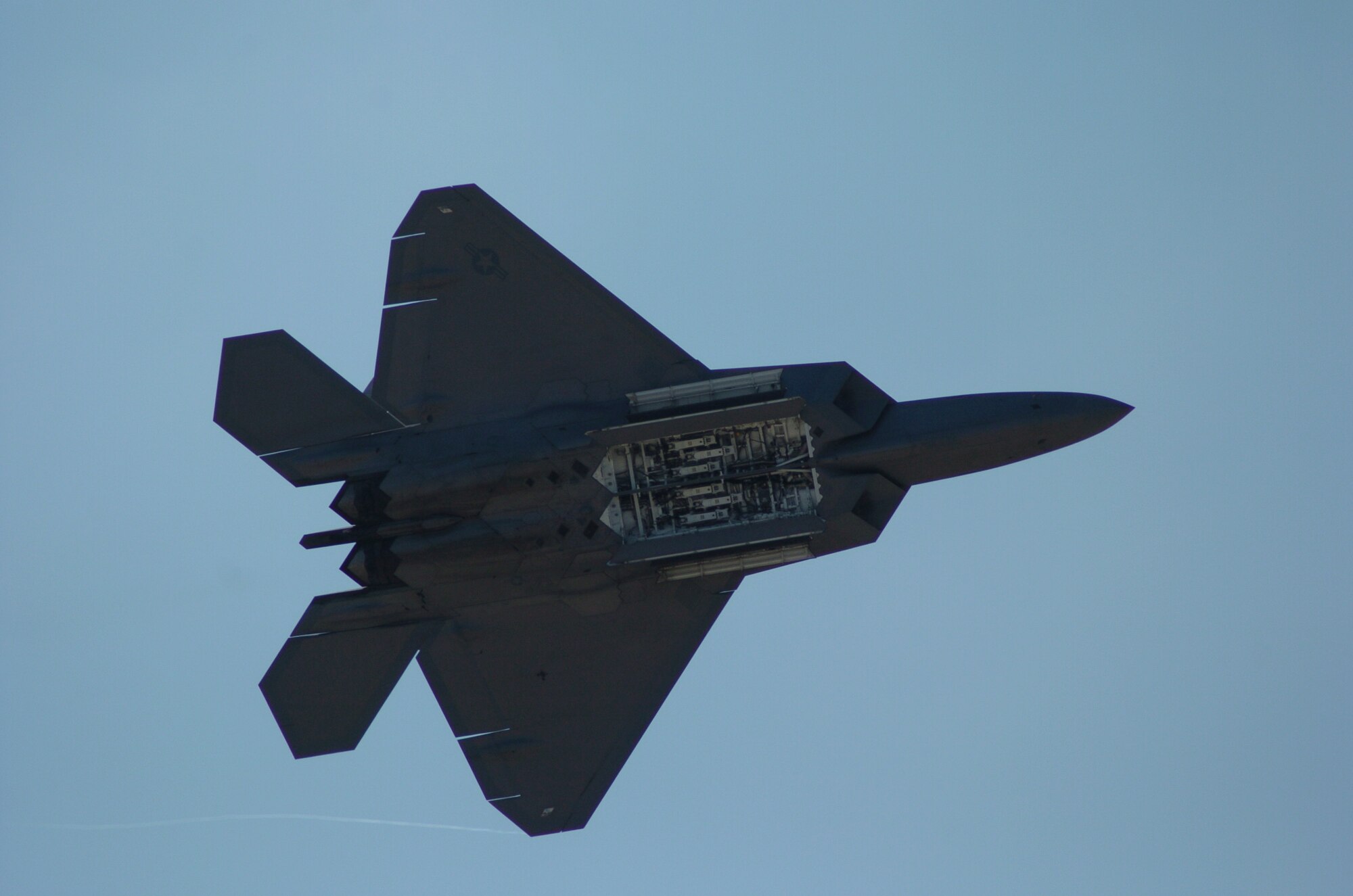 DOBBINS AIR RESERVE BASE, Ga. -- The F-22 Raptor performs during the "Wings Over Marietta" air show here Oct. 18.  The air show features the world-renowned U.S. Air Force Thunderbirds who are the featured act each day. (U.S. Air Force photo/Master Sgt. Stan Coleman)