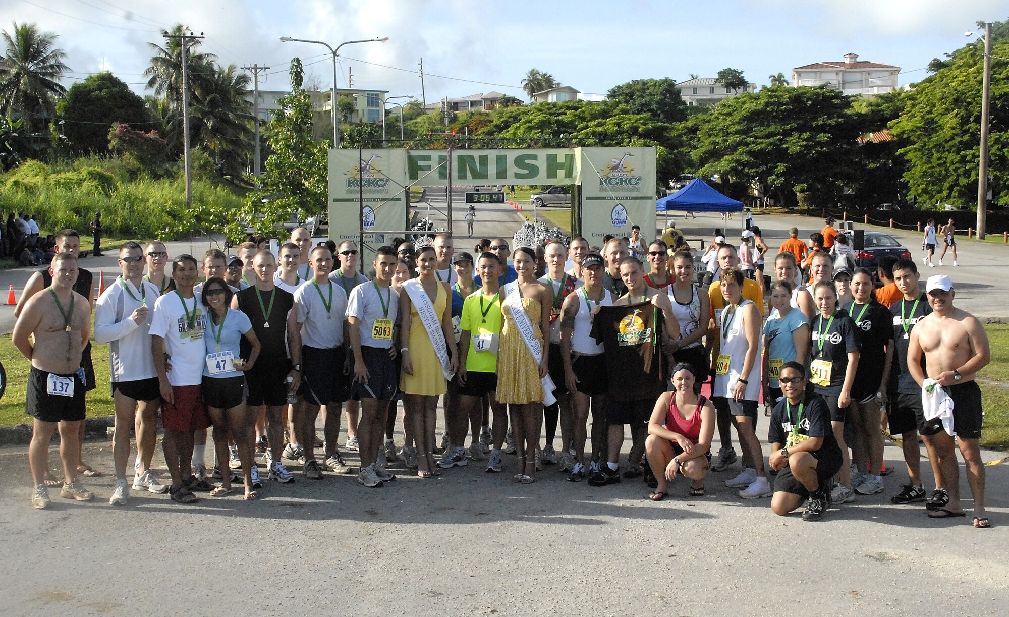 ANDERSEN AIR FORCE BASE, Guam-- Team Andersen personnel proudly represented the Air Force during the Guam Ko'ko' Road Race Oct. 19. Two Air Force teams and one soloist walked away with awards recognition from the half marathon and relay races. (U.S. Air Force photo by Master Sgt. Lisa M. Zunzanyika)
