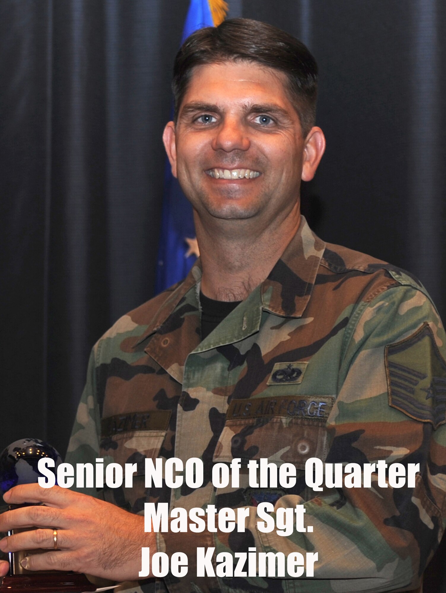 Master Sgt. Joe Kazimer, 421st Combat Training Squadron, was named the U.S. Air Force Expeditionary Center's Senior NCO of the Quarter for July to September 2008.  (U.S. Air Force Photo/Staff Sgt. Nathan Bevier)