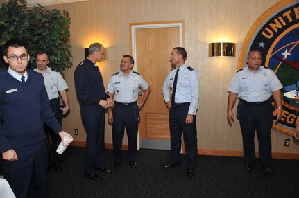Gen. Kevin P. Chilton and Command Chief Thomas S. Narofsky recognized U.S. Strategic Commands October promotees on October 20th, 2008.<br>The promotees for October were:<br>Col. Stephen Davis, Col. John Shaw, Lt. Col. Luciano Amutan, Army Lt. Col. Joseph Cruse, Lt. Col. Michelle Edwards, Lt. Col. Baron Greenhouse, Lt. Col. Timothy Hess, Lt. Col. Jerry Huffman Jr, Maj. Bud Clouse, Maj. Steven Harris, Maj. Chadwick Pfortmiller, Tech. Sgt. Ryan Herbst, Army Staff Sgt. Felix Avelland.